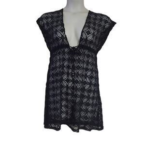 Wave Zone Women's Black Lace Swimwear Coverup